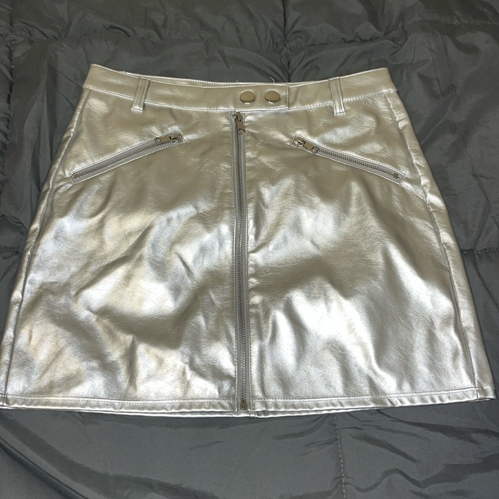 Iconic silver mini skirt